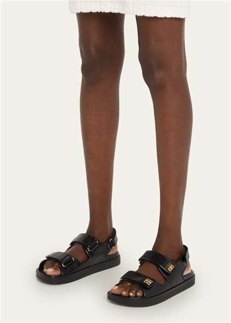 givenchy 4g flat leather sandals|givenchy fluffy sandals.